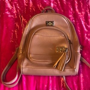 Rose colored backpack purse